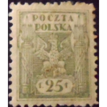 Selo postal da Polônia de 1919 - Eagle 25 N
