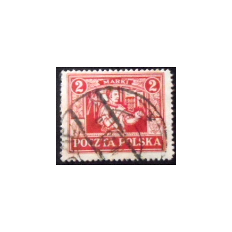 Selo postal da Polônia de 1922 - Miner in Silesia 2 U