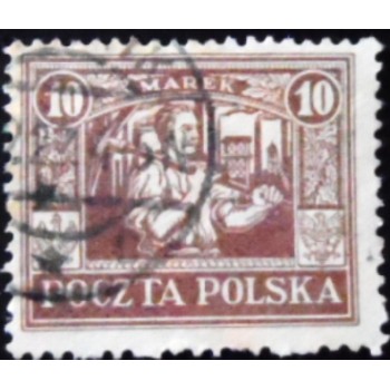 Selo postal da Polônia de 1922 - Miner in Silesia 10 U