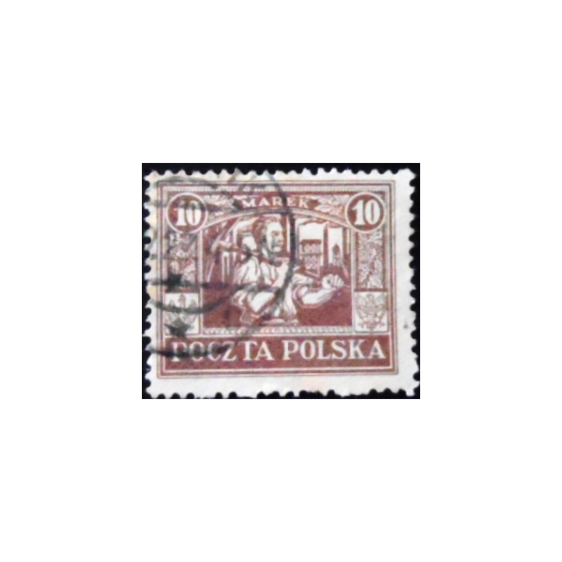 Selo postal da Polônia de 1922 - Miner in Silesia 10 U