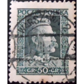 Imagem similar à do selo postal da Polônia de 1928 Marshal Józef Klemens Piłsudski 50