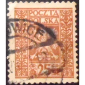 Imagem similar à do selo postal da Polônia de 1928 Eagle Arms 25