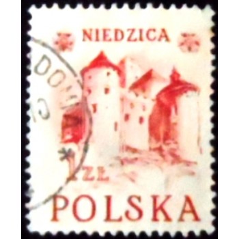 Imagem similar à do selo postal da Polônia de 1952 Niedzica castle II U