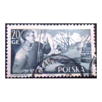 Imagem similar à do selo postal da Polônia de 1956 S.S.Pokoj U A