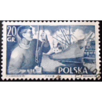 Selo postal da Polônia de 1956 S.S.Pokoj U C