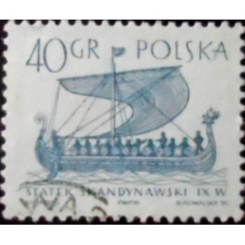 Imagem similar à do selo postal da Polonia de 1963 Scandinavian Gokstad