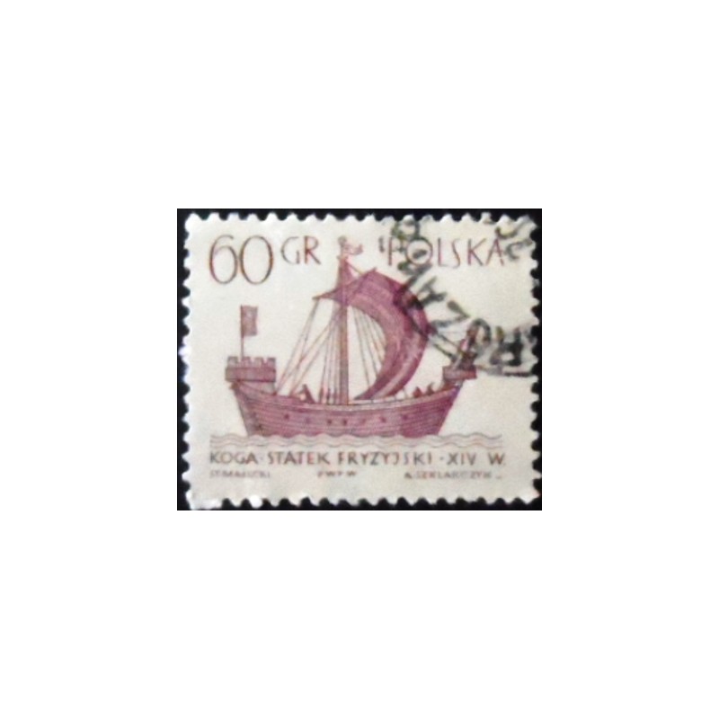 Imagem similar á do selo  postal da Polônia de 1963 Frisian Kogge