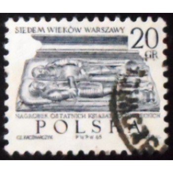 Imagem similar à do selo postal da Polônia de 1965 Tombstone of Last Duke of Mazovia U A