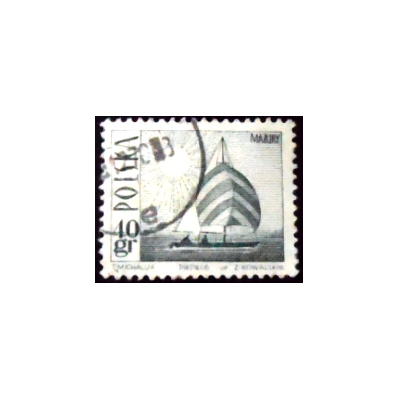 Imagem similar á do selo postal da Polônia de 1966 Amethyst Yacht U