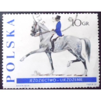 Selo postal da Polônia de 1967 Dressage MCC