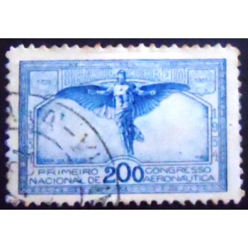 Selo postal do Brasil de 1934 Congresso Aeronáutica U
