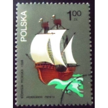 Selo postal da Polônia de 1974 Sailing ship NCC