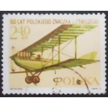 Selo postal da Polônia de 1975 Albatross Biplane U