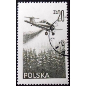 Selo postal da Polônia de 1977 PZL-106 Kruk