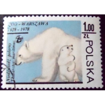 Selo postal da Polônia de 1978 Polar Bear MCC