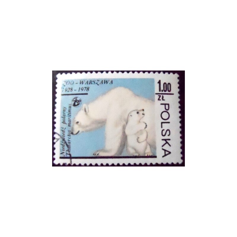 Selo postal da Polônia de 1978 Polar Bear MCC