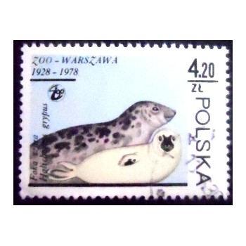 Selo postal da Polônia de 1978 Gray Seal NCC