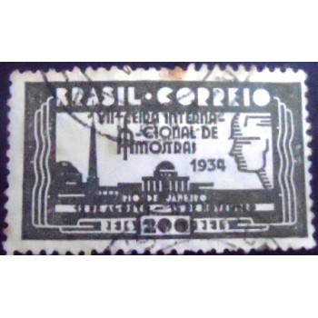 Selo postal do Brasil de 1934 - Feira Amostras 200 U