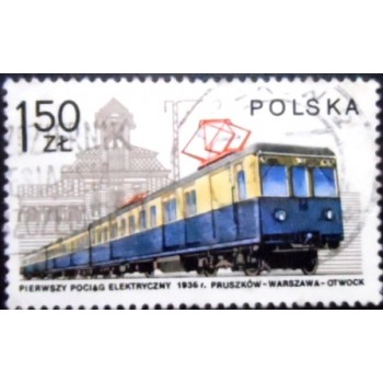 Selo postal da Polônia de 1978 Electric train U