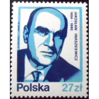 Selo postal da Polônia de 1983 Jaroslaw Iwaszkiewicz M