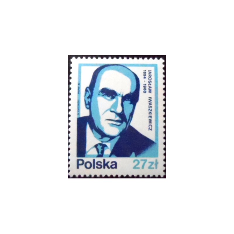 Selo postal da Polônia de 1983 Jaroslaw Iwaszkiewicz M