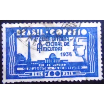 Selo postal do Brasil de 1934 Feira Amostras 700