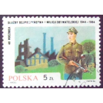 Selo postal da Polônia de 1984 Polish Militia U