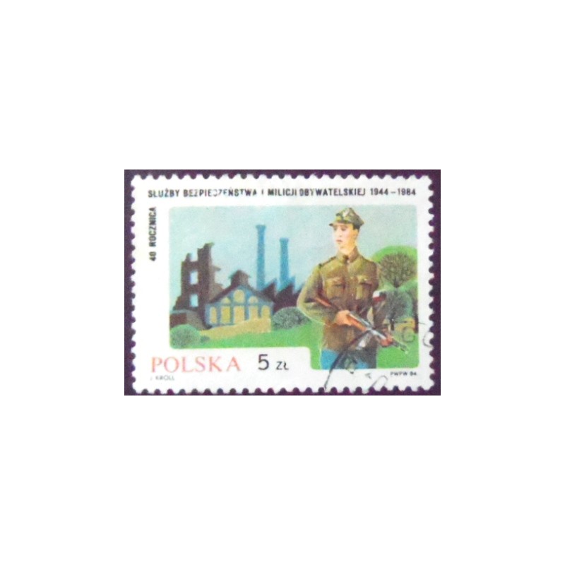 Selo postal da Polônia de 1984 Polish Militia U