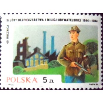 Selo postal da Polônia de 1984 Polish Militia M