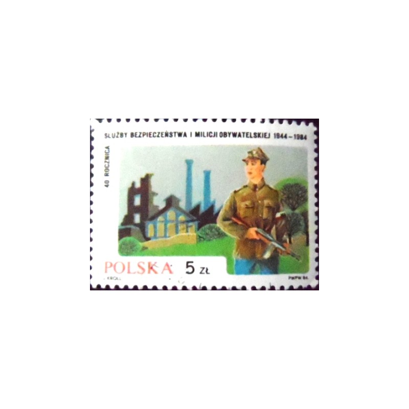 Selo postal da Polônia de 1984 Polish Militia M