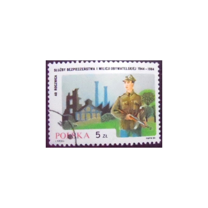 Selo postal da Polônia de 1984 Polish Militia NCC