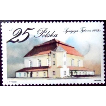 Selo postal da Polônia de 1984 - Tykocin Synagogue N