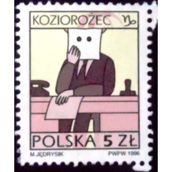 Selo postal da Polônia de 1996 - Capricorn N