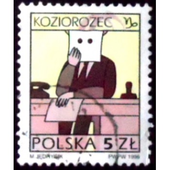 Selo postal da Polônia de 1996 - Capricorn U