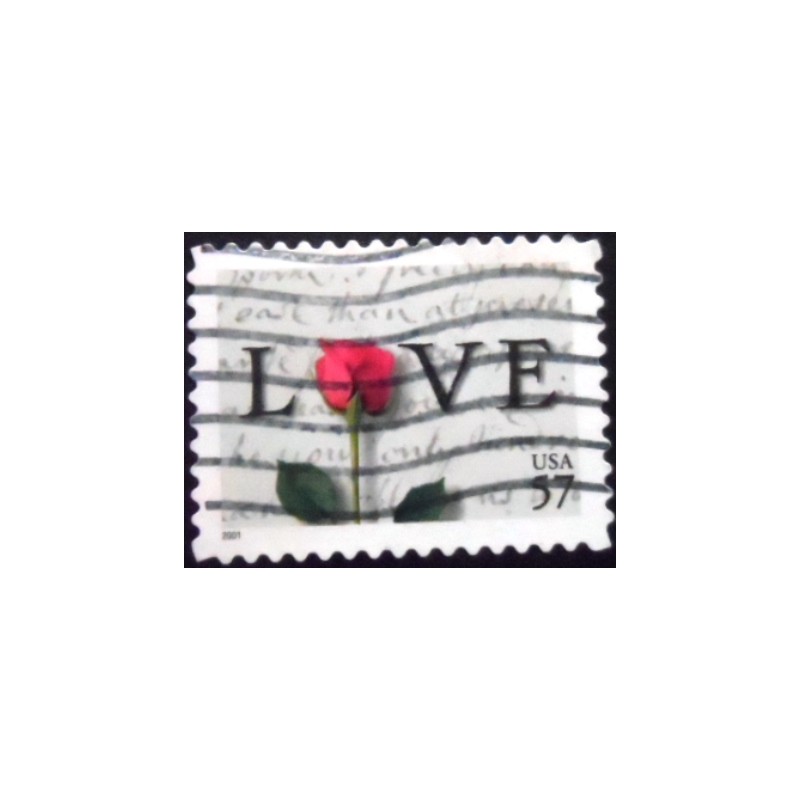 Selo postal dos Estados Unidos de 2001 Rose and Love Letter