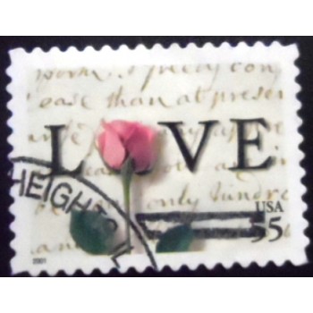 Selo postal dos Estados Unidos de 2001 Love Letter by John Adams