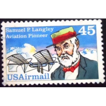 Selo postal dos Estados Unidos de 1988 Samuel P. Langley U