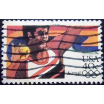 Selo postal dos Estados Unidos de 1984 Olympics 84 Shot Put