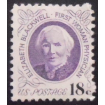 Selo postal dos Estados Unidos de 1974 Dr. Elizabeth Blackwell