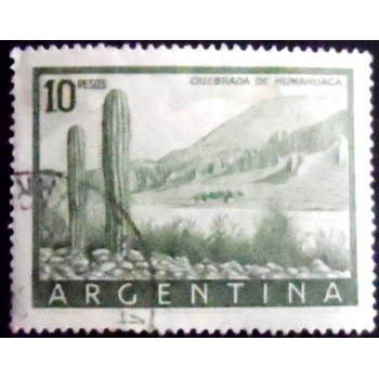 Selo postal da Argentina de 1955 Quebrada de Humahuaca