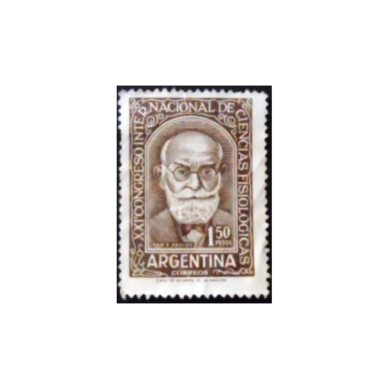 Selo postal da Argentina de 1959 Ivan P. Pavlov