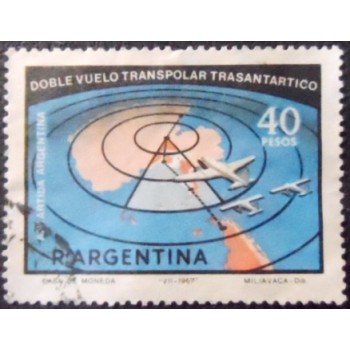Selo postal da Argentina de 1968 Transpolar Flight