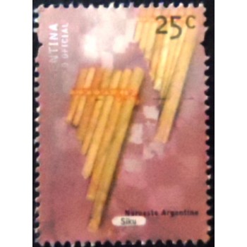 Selo postal da Argentina de 2009 Noroeste culture musical pipes