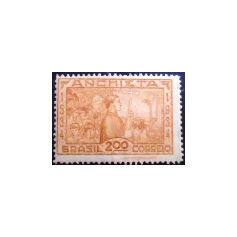 Selo postal do Brasil de 1934 Padre José de Anchieta 200