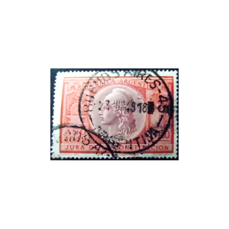 Selo postal da Argentina de 1949 Ratification of the constitution of 1949 U