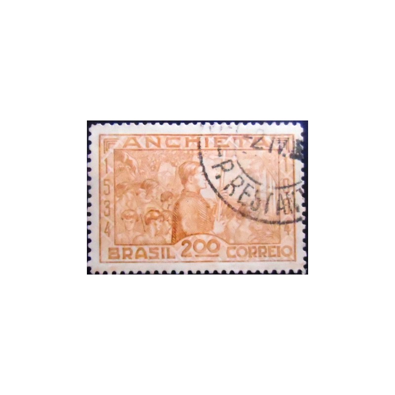 Selo postal do Brasil de 1934 - José de Anchieta 200 U