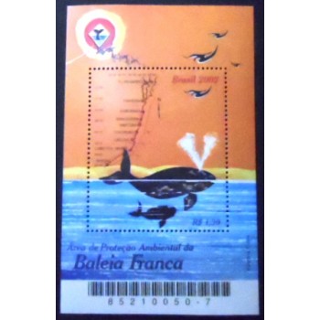 Bloco postal do Brasil de 2002 Baleia Franca M