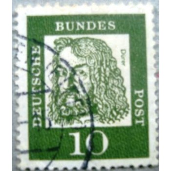 Imagem similar à do selo postal da Alemanha de 1961 Albrecht Dürer U x