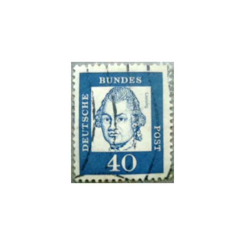 Imagem similar à do selo postal da Alemanha de 1961 Gotthold Ephraim Lessing X