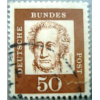 Imagem similar à do selo postal da Alemanha de 1961 Johann Wolfgang von Goethe Y